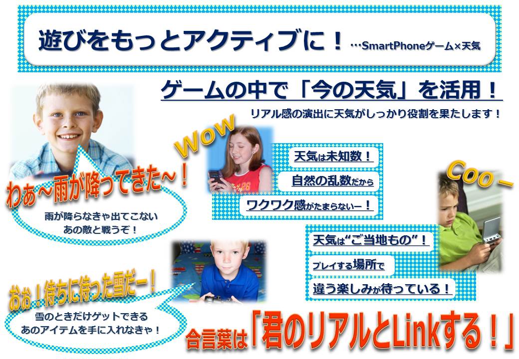遊びをもっとアクティブに…SmartPhoneゲーム×天気